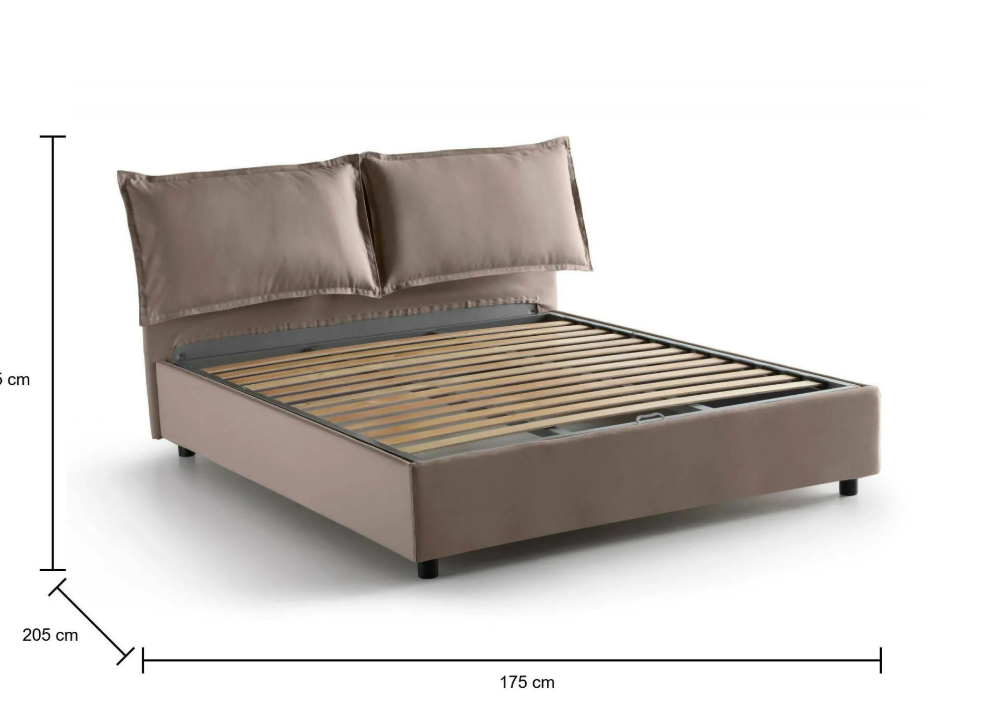 Letto matrimoniale Anjin, adatto per materasso Cm 160x190,<Dmora New