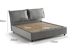 Letto matrimoniale Anjin, adatto per materasso Cm 160x190,<Dmora Cheap