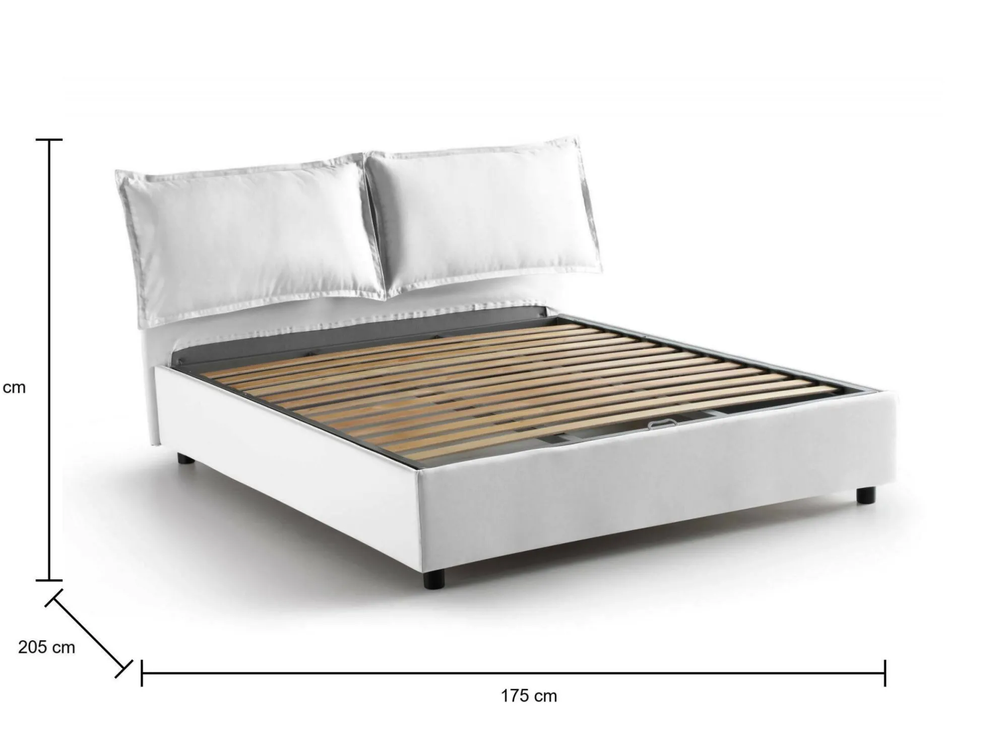 Letto matrimoniale Anjin, adatto per materasso Cm 160x190,<Dmora Sale