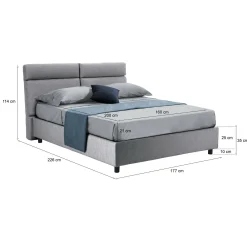 Letto matrimoniale Annus, Con materasso Cm 160x200 incluso,<Dmora Flash Sale