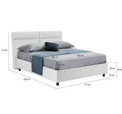 Letto matrimoniale Annus, Con materasso Cm 160x200 incluso,<Dmora Store
