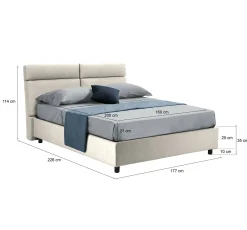 Letto matrimoniale Annus, Con materasso Cm 160x200 incluso,<Dmora Hot
