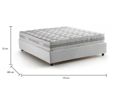 Letto matrimoniale Apel, con materasso Cm 160x190 incluso,<Dmora Cheap