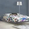 Letto matrimoniale Arbatrax, adatto per materasso Cm 160x190,<Dmora Outlet