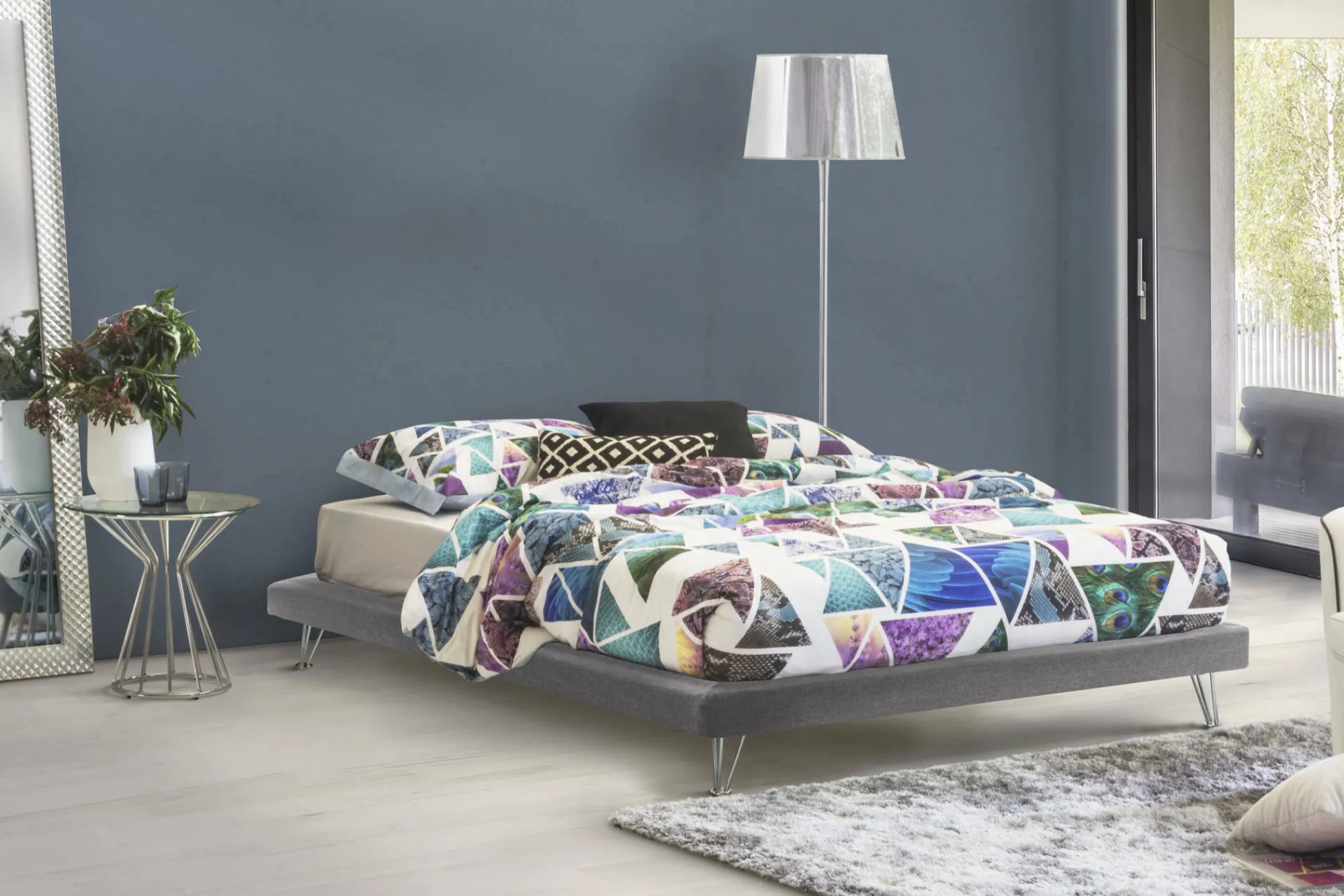 Letto matrimoniale Arbatrax, adatto per materasso Cm 160x190,<Dmora Outlet