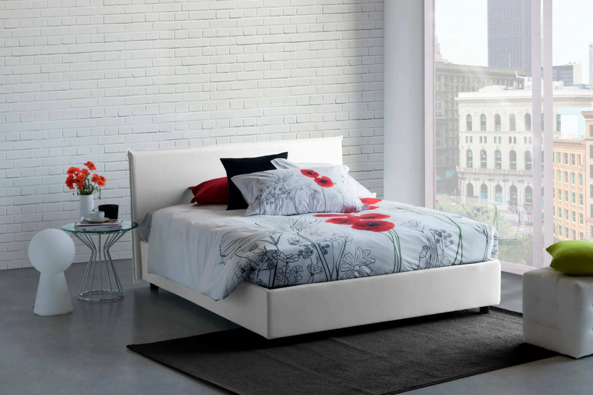 Letto matrimoniale Arcan, adatto per materasso Cm 160x200,<Dmora Sale
