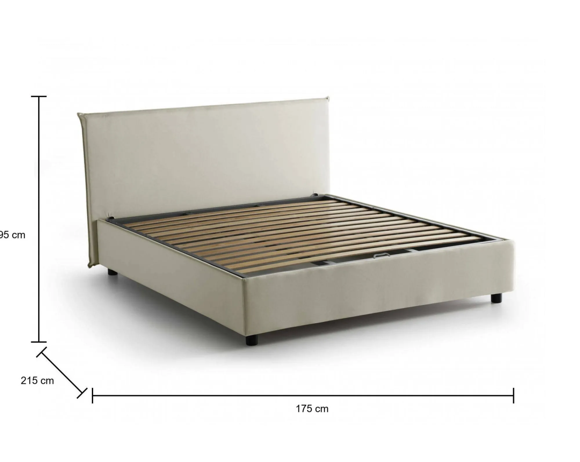 Letto matrimoniale Arcan, adatto per materasso Cm 160x200,<Dmora Best Sale