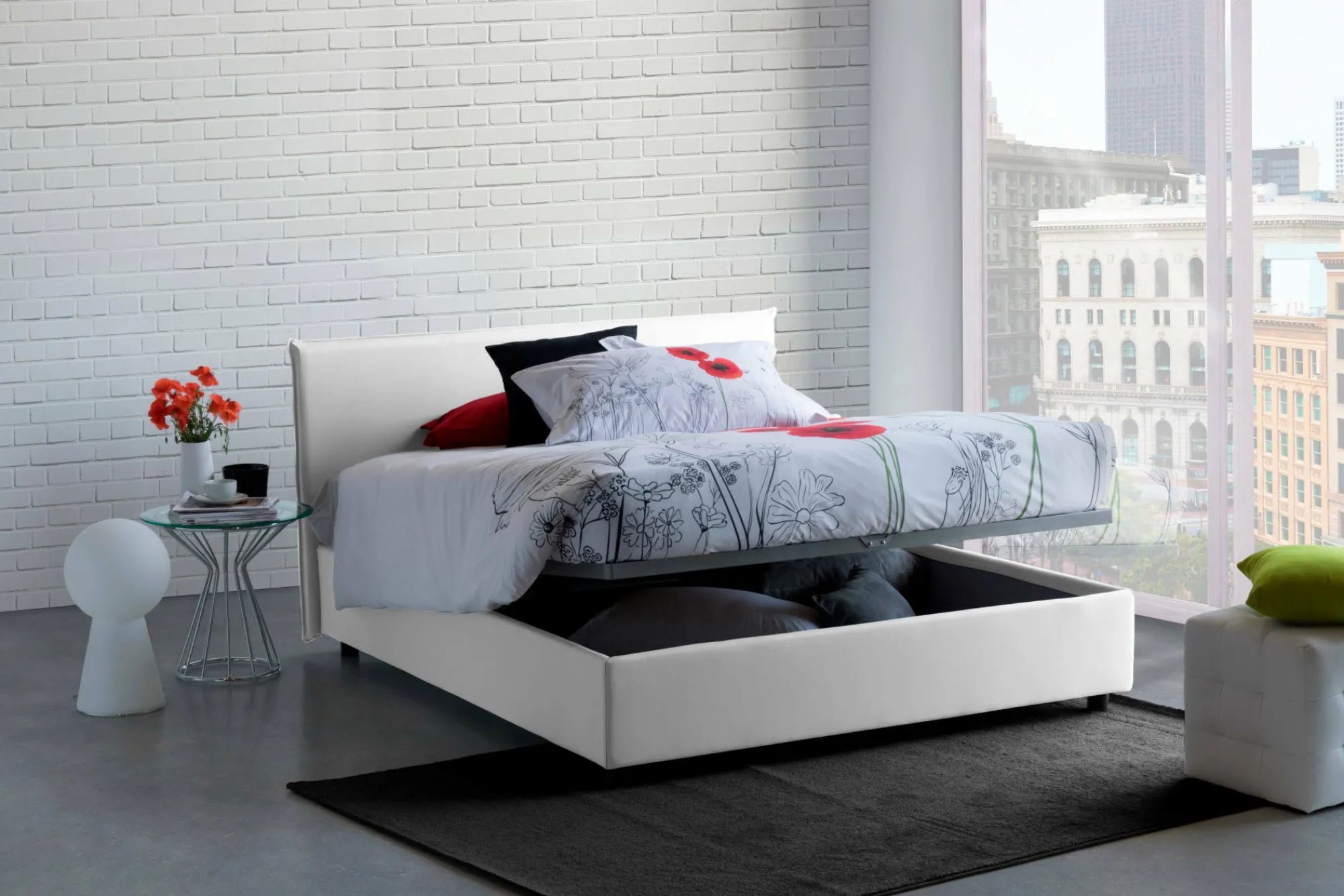 Letto matrimoniale Arcan, adatto per materasso Cm 160x200,<Dmora Sale
