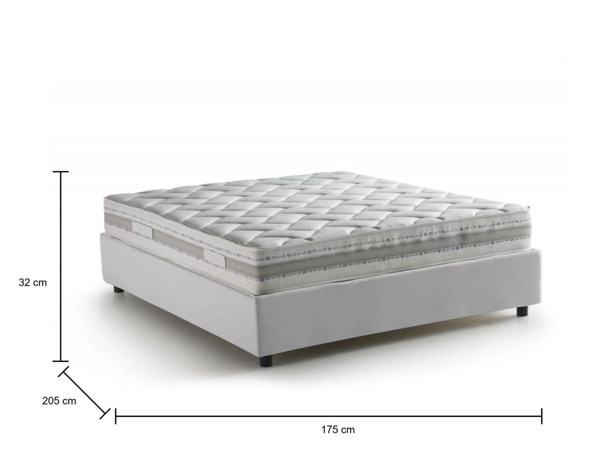 Letto matrimoniale Archer, con materasso Cm 160x190 incluso,<Dmora Clearance