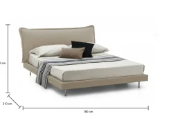Letto matrimoniale Arcore, adatto per materasso Cm 160x190,<Dmora Store