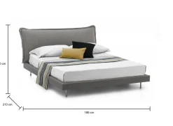 Letto matrimoniale Arcore, adatto per materasso Cm 160x190,<Dmora Cheap