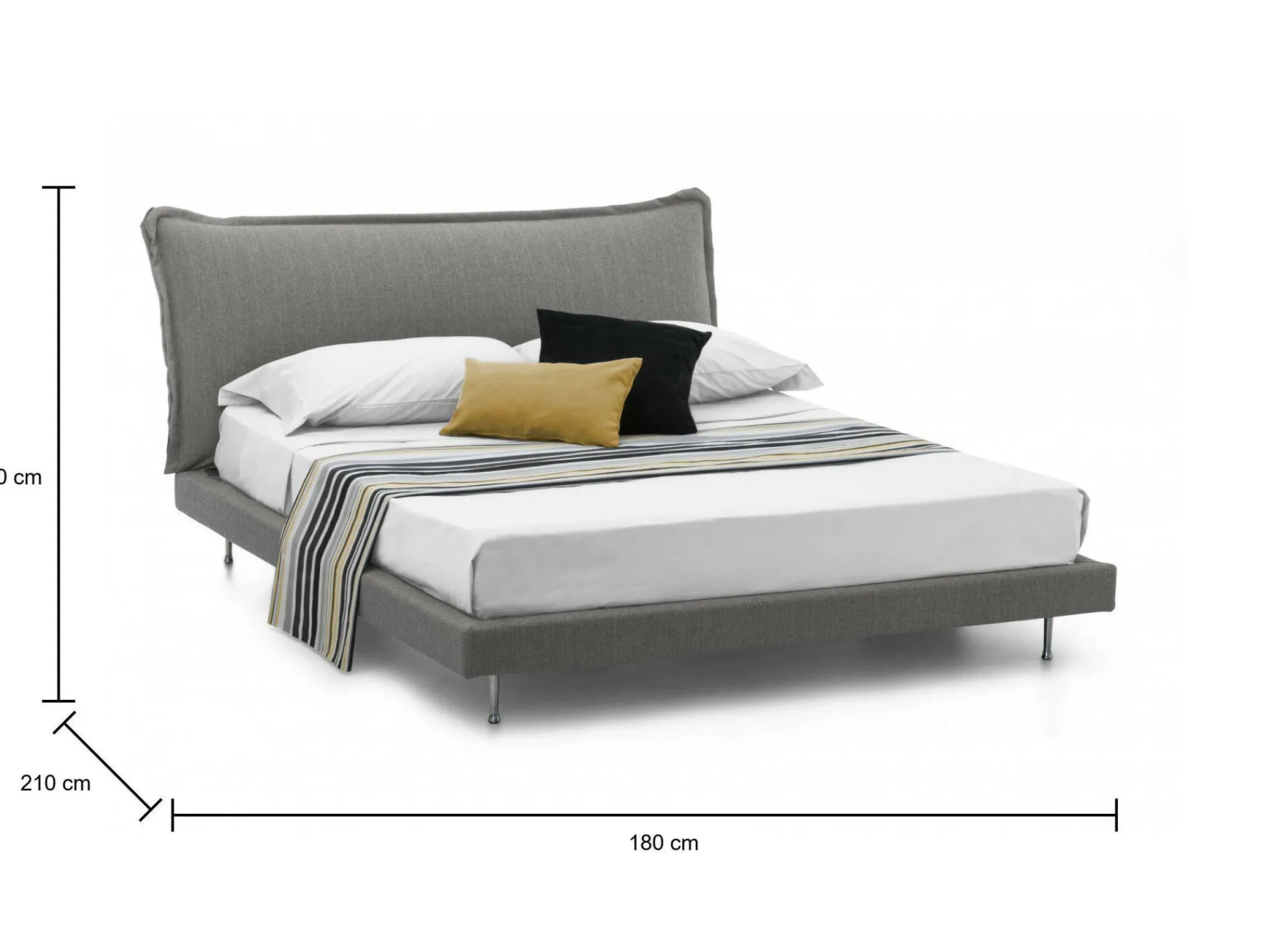 Letto matrimoniale Arcore, adatto per materasso Cm 160x190,<Dmora Cheap