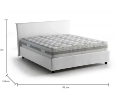 Letto matrimoniale Ariadni, con materasso Cm 160x200 incluso,<Dmora Hot