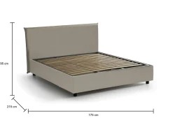 Letto matrimoniale Ariella, adatto per materasso Cm 160x200,<Dmora Best