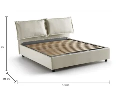 Letto matrimoniale Aris, adatto per materasso Cm 160x200,<Dmora Shop