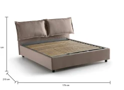 Letto matrimoniale Aris, adatto per materasso Cm 160x200,<Dmora Clearance