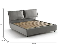 Letto matrimoniale Aris, adatto per materasso Cm 160x200,<Dmora Clearance