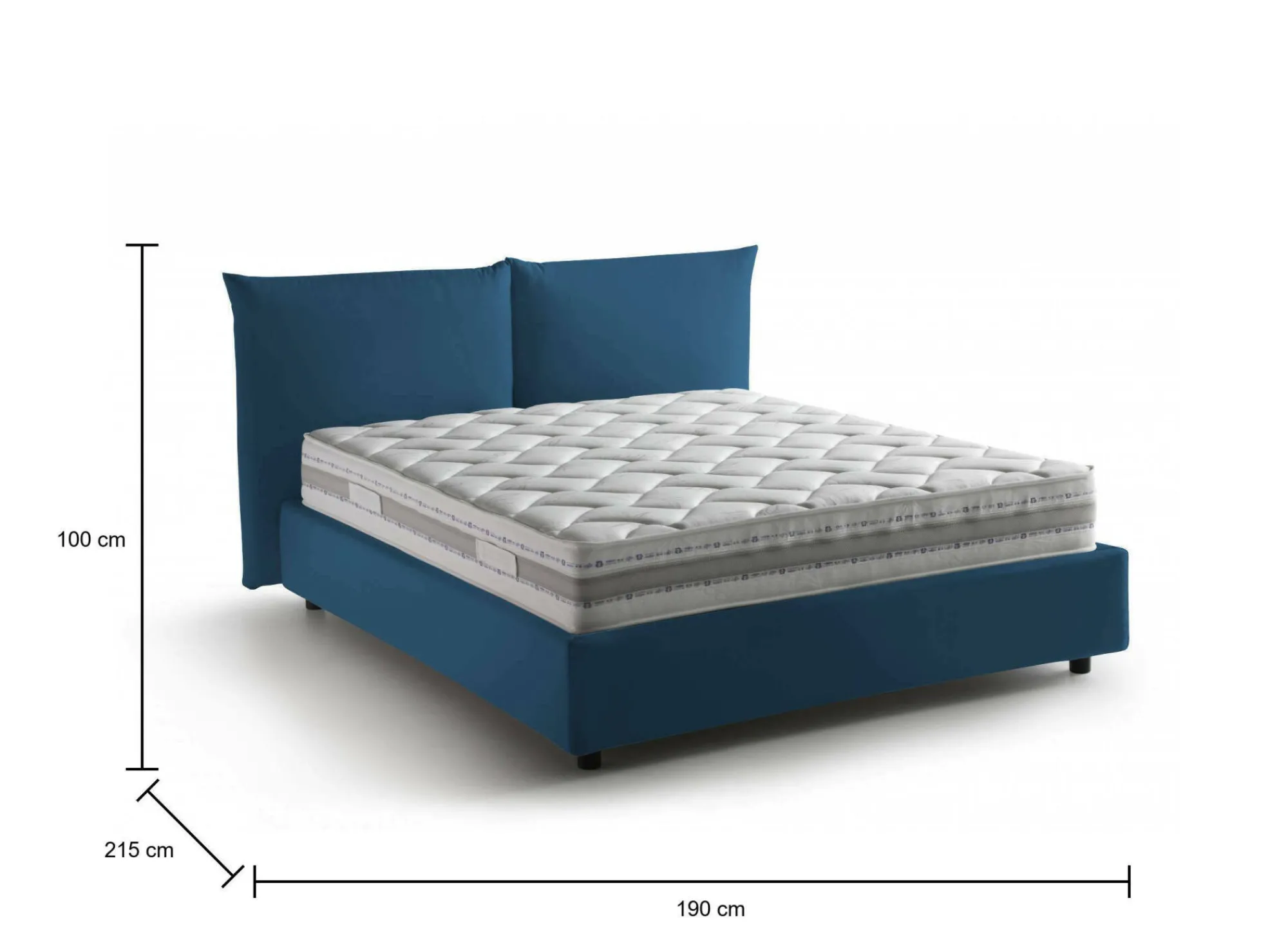 Letto matrimoniale Arpino, con materasso Cm 160x190 incluso,<Dmora Best
