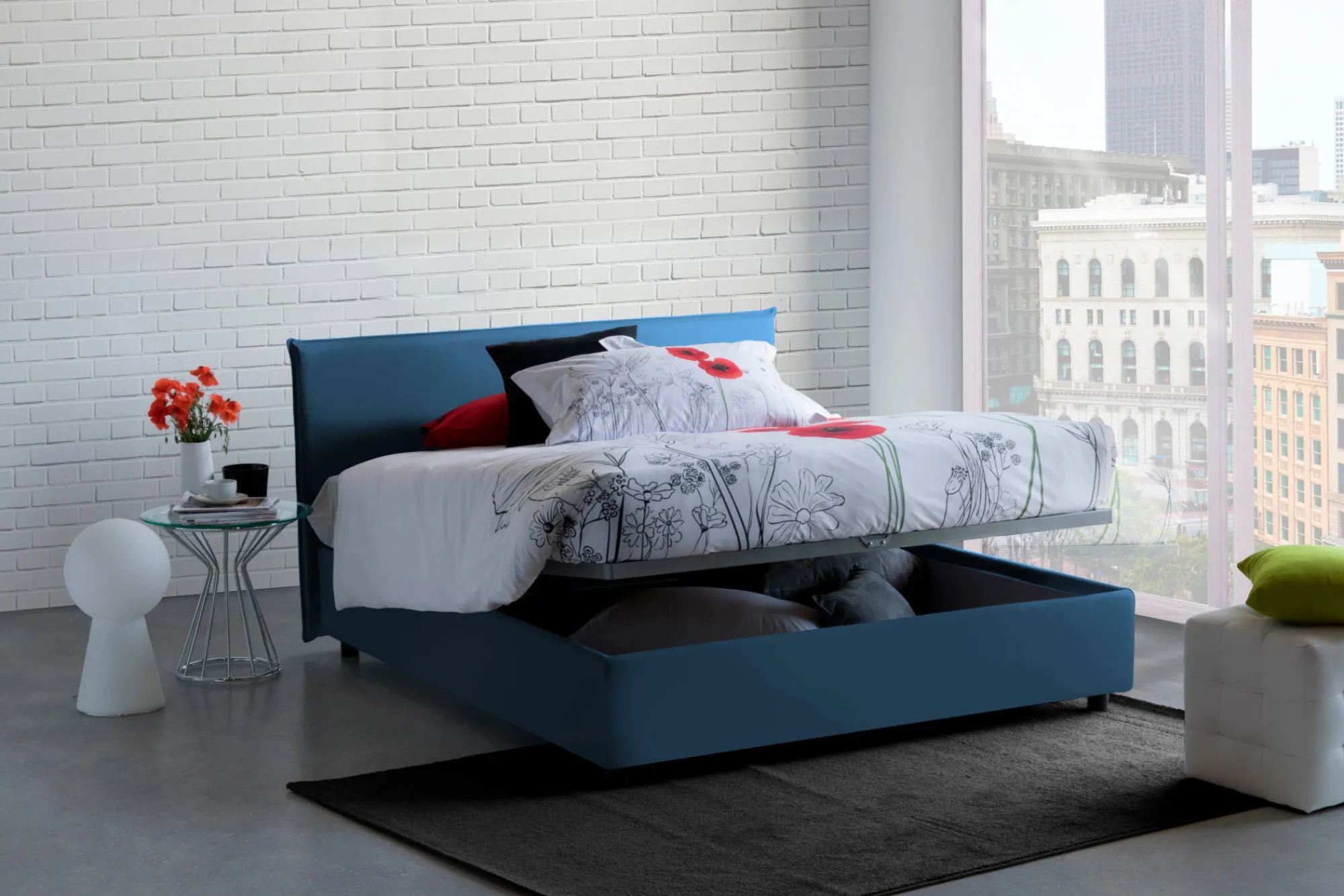 Letto matrimoniale Ashlee, adatto per materasso Cm 160x190,<Dmora Shop