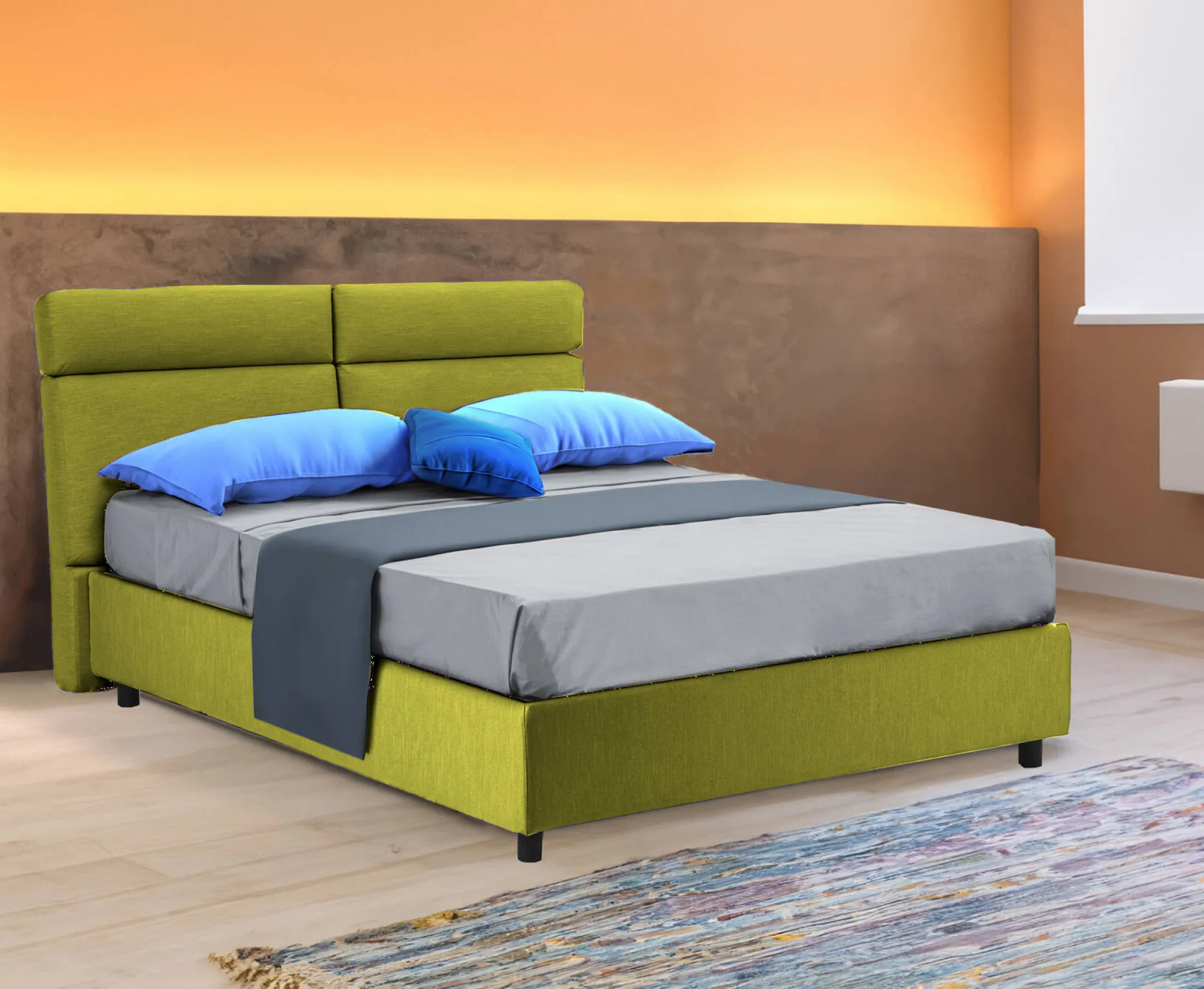 Letto matrimoniale Ator, Adatto a materasso Cm 160x200,<Dmora Hot