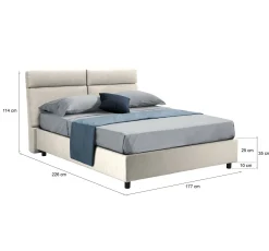 Letto matrimoniale Ator, Adatto a materasso Cm 160x200,<Dmora Flash Sale