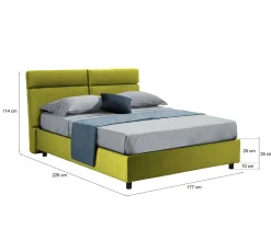 Letto matrimoniale Ator, Adatto a materasso Cm 160x200,<Dmora Hot