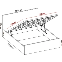 Letto matrimoniale Barolo, 197x158h95 cm,<Dmora New