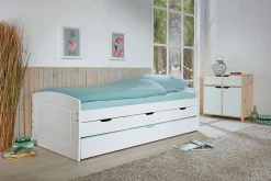 Letto matrimoniale Bayreuth, Sommier per camera da letto, Giroletto per stanza, Struttura porta materasso, 205x63 h98 cm,<Dmora New
