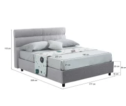 Letto matrimoniale Bedero, Con materasso Cm 160x200 incluso,<Dmora Sale