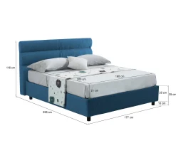 Letto matrimoniale Bedero, Con materasso Cm 160x200 incluso,<Dmora New