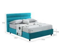 Letto matrimoniale Bedero, Con materasso Cm 160x200 incluso,<Dmora Flash Sale