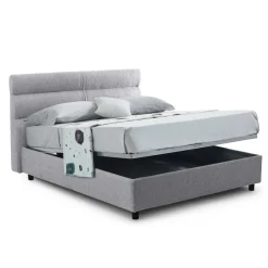 Letto matrimoniale Bedero, Con materasso Cm 160x200 incluso,<Dmora Sale