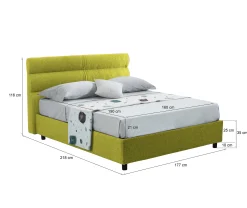 Letto matrimoniale Briatico, Con materasso Cm 160x190 incluso,<Dmora Cheap