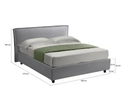 Letto matrimoniale Brolo, Adatto a materasso Cm 160x190,<Dmora Discount