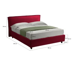 Letto matrimoniale Brunate, Con materasso Cm 160x200 incluso,<Dmora Best Sale