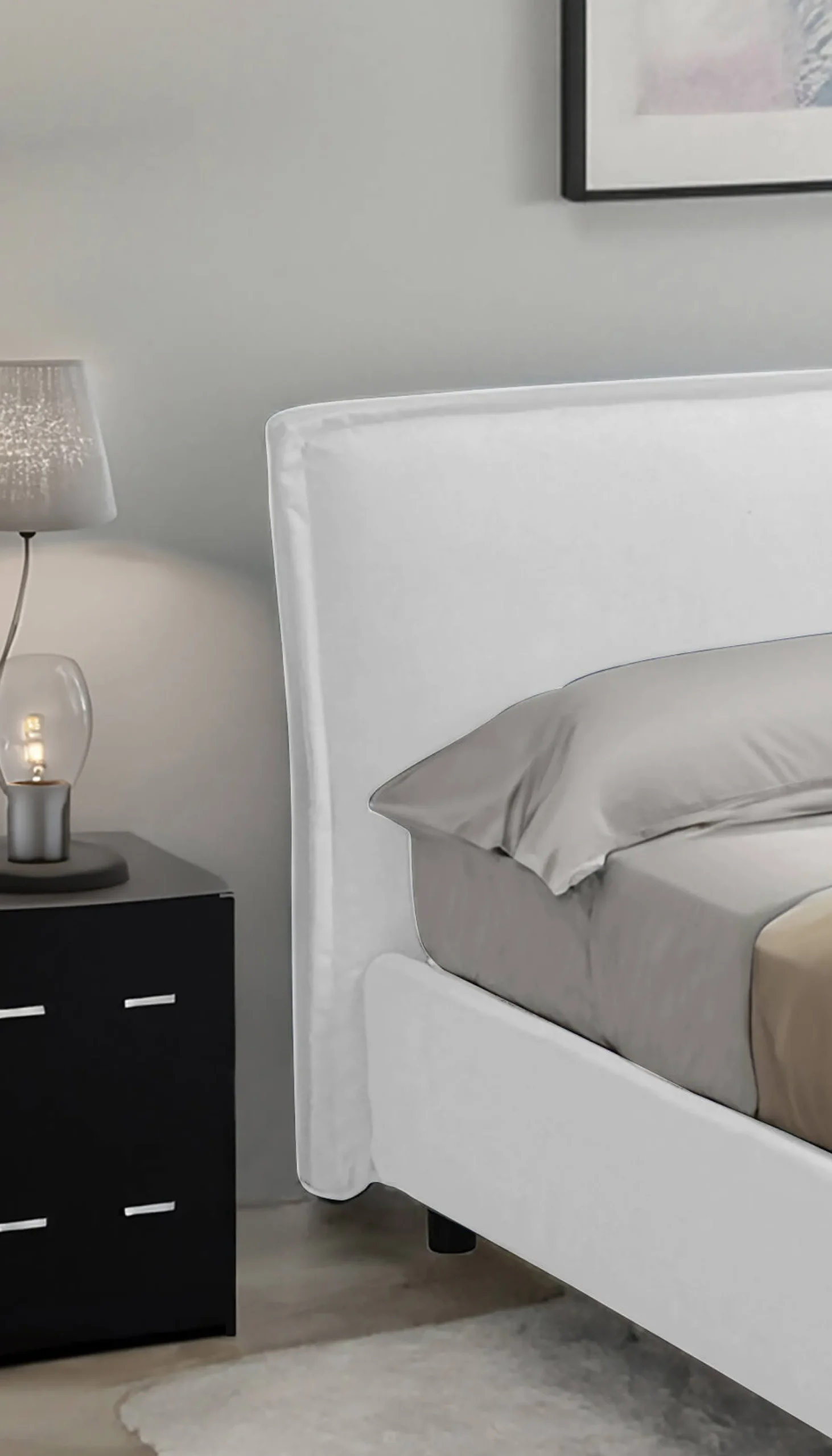 Letto matrimoniale Brunate, Con materasso Cm 160x200 incluso,<Dmora Sale