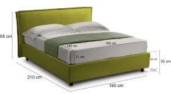 Letto matrimoniale Bruzolo, Con materasso Cm 160x190 incluso,<Dmora Cheap