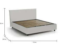 Letto matrimoniale Dalter, adatto per materasso Cm 160x190,<Dmora Discount