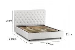 Letto matrimoniale Dbeca, , adatto a materasso da 160x190 cm<Dmora Outlet