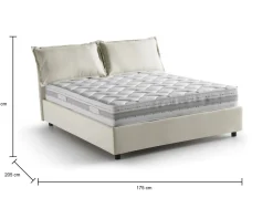Letto matrimoniale Dcarrar, con materasso Cm 160x190 incluso,<Dmora Store