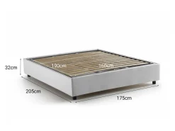 Letto matrimoniale Dcistan, adatto per materasso Cm 160x190,<Dmora Outlet