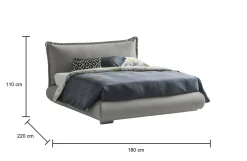 Letto matrimoniale Dfecci, adatto per materasso 160x190 cm,<Dmora Store