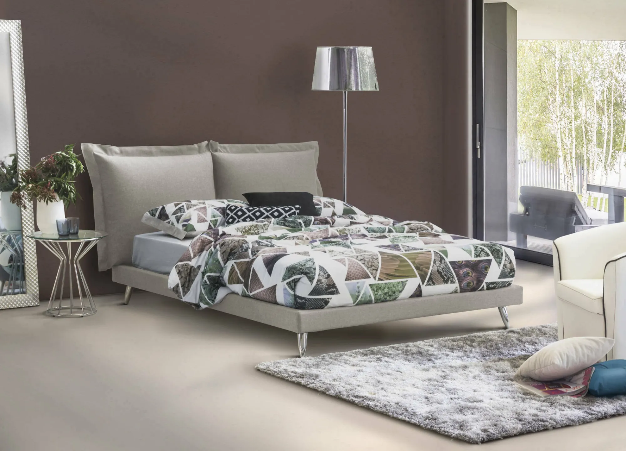 Letto matrimoniale Dgiraud, adatto per materasso 160x190 cm,<Dmora Flash Sale