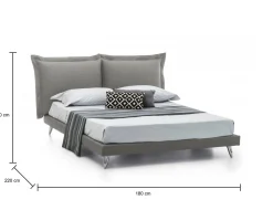 Letto matrimoniale Dgiraud, adatto per materasso 160x190 cm,<Dmora Flash Sale