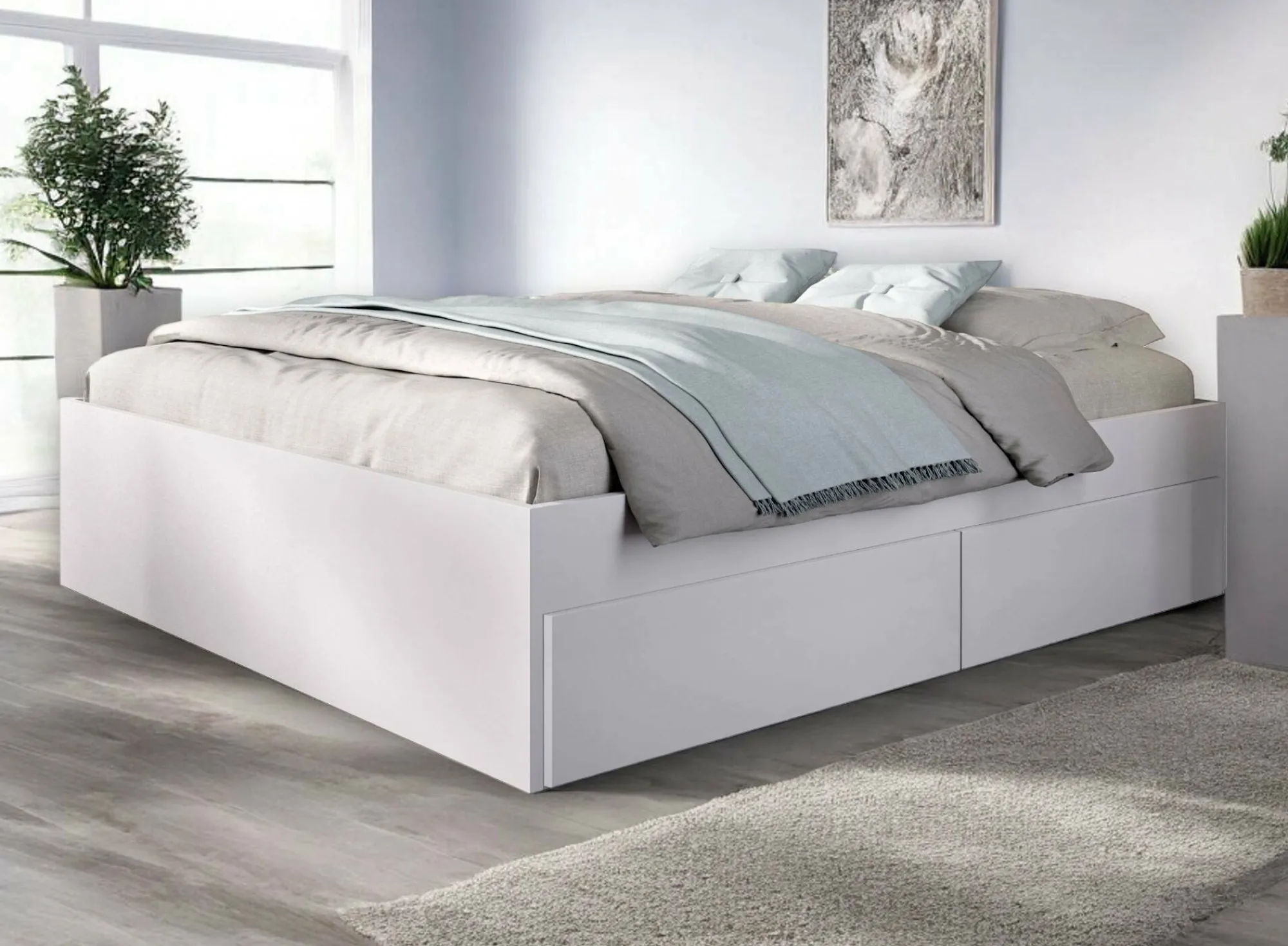 Letto matrimoniale Dkir, 169x205 h39 cm,<Dmora Cheap