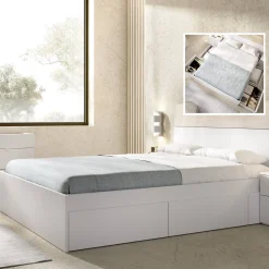 Letto matrimoniale Dmaresc, 197x160h37 cm,<Dmora Clearance