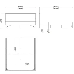 Letto matrimoniale Dsanc, 207x193 h91 cm,<Dmora Hot