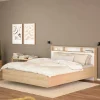 Letto matrimoniale Dshib, 216x170 h1 cm, Rovere e Bianco<Dmora Online