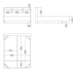 Letto matrimoniale Dshib, 216x170 h1 cm, Rovere e Bianco<Dmora Online