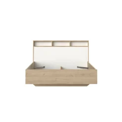 Letto matrimoniale Dshib, 216x170 h1 cm, Rovere e Bianco<Dmora Online